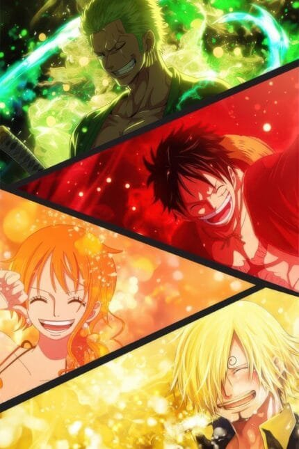 Monkey D. Luffy, Roronoa Zoro, Nami, Sanji