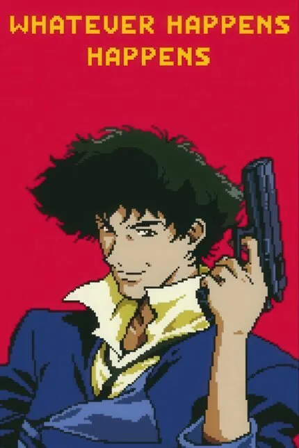 Cowboy Bebop Pixel Art (Spike Spiegel)