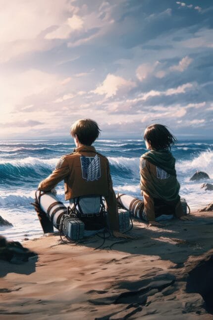 Eren and Mikasa (Ocean scene)